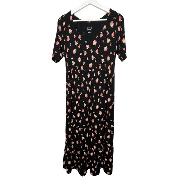 Ingrid & Isabel Maternity Black Floral Maxi Dress Small - Picture 1 of 11